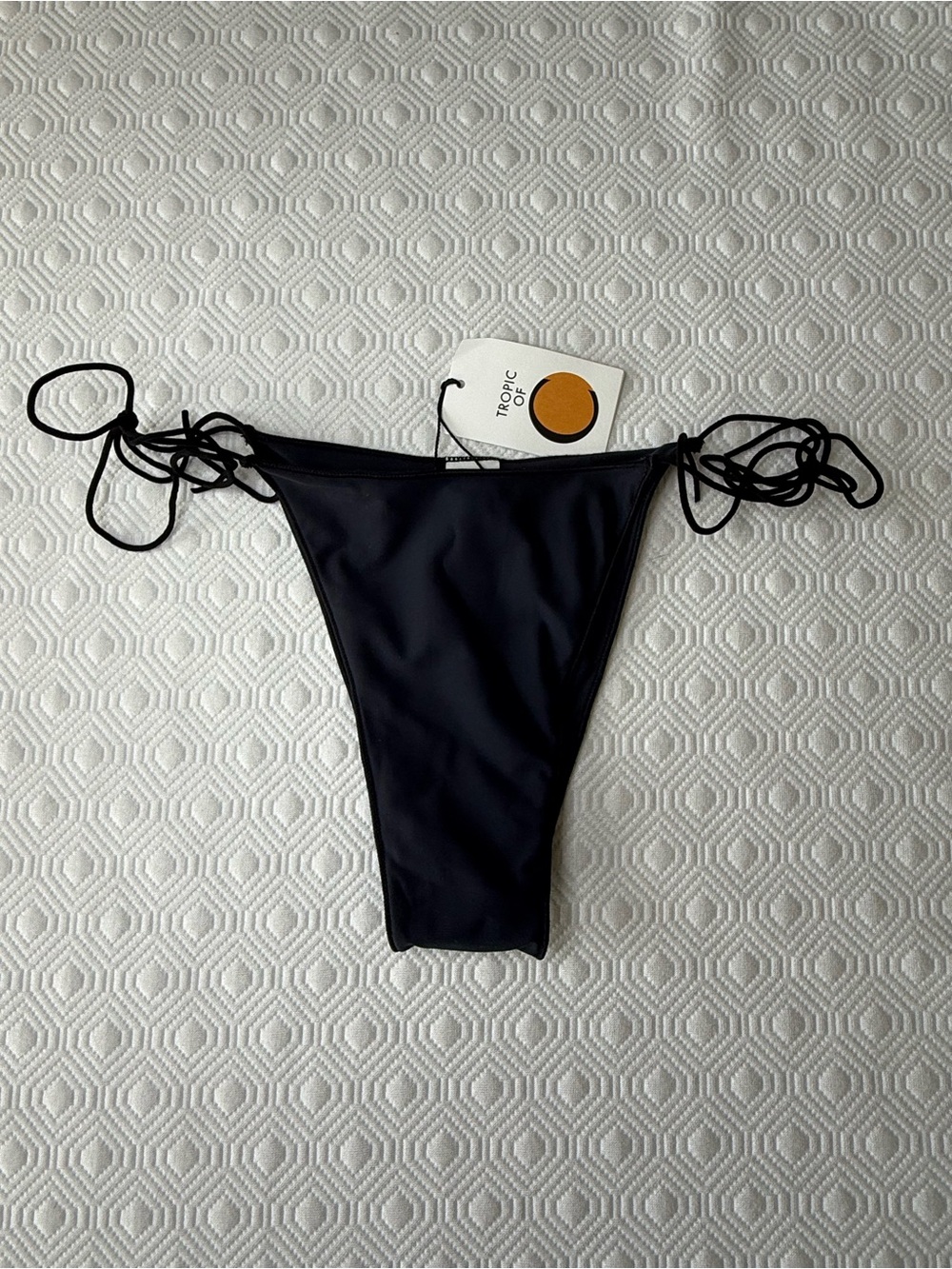 NWT Tropic of C Black String Tie-Side Bikini Bottom Size Small CS234N01